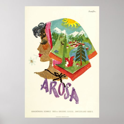Arosa, Schweiz, Ski Travel Poster (Vorne)