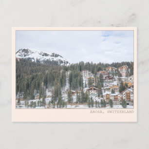 Arosa Schweiz Skihütten-Kunst Postkarte