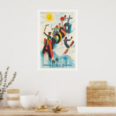 Arosa Switzerland Mountain Snow Winter Vintage Ski Poster (Küche)