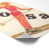Arosa Switzerland Retro Vintages Skiposter Poster (Ecke)