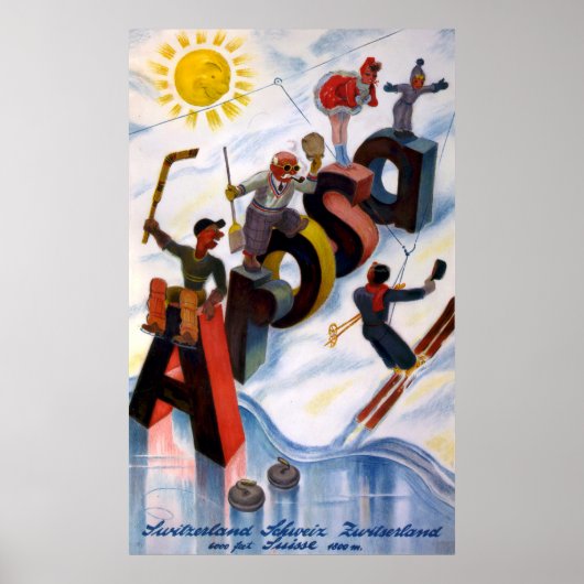 Arosa Switzerland Vintage Travel Poster (Vorne)