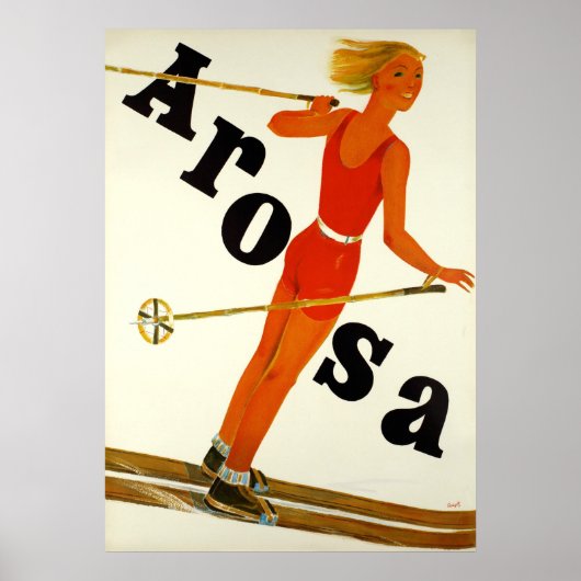 Arosa Switzerland Vintage Travel Poster (Vorne)