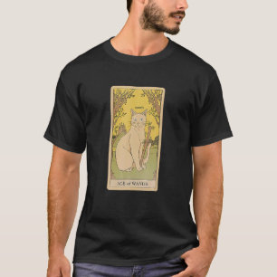 Arot-Karte Ass der Stäbe und Katze Kosmisches Graf T-Shirt
