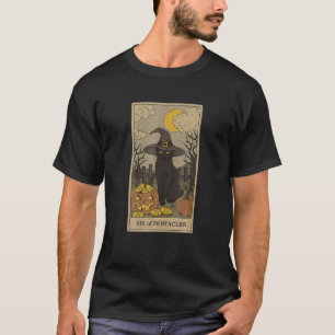 Arot-Karte Halbmond und schwarze Katze Hexenhut Ca T-Shirt