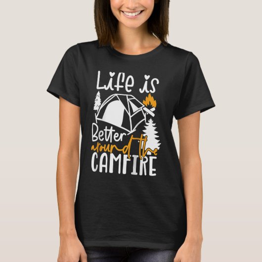 Around The Campfire Camping Nature Outdoor Raglan T-Shirt (Vorderseite)