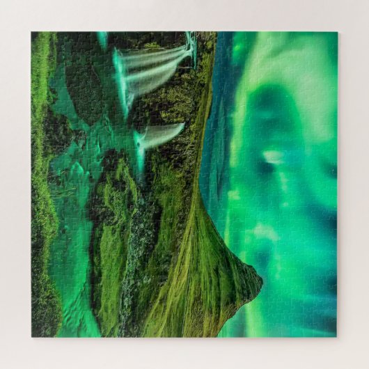 Aroura Borealis über Island Puzzle (Horizontal)