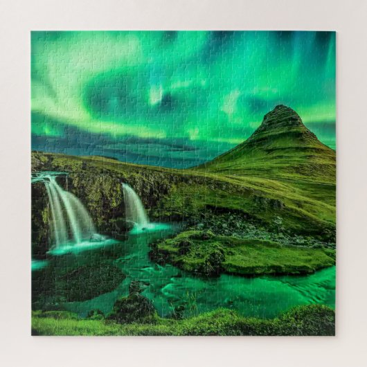 Aroura Borealis über Island Puzzle (Vertikal)