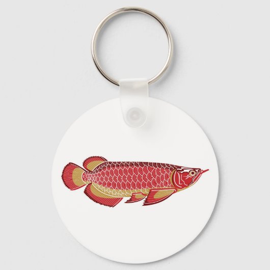 Arowana Button Schlüsselanhänger (Vorderseite)