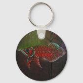 Arowana Button Schlüsselanhänger (Vorderseite)