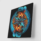 Arowana Fish Quadratische Wanduhr (Winkel)
