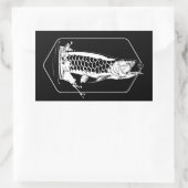 Arowana Jump Rechteckiger Aufkleber (Tasche)
