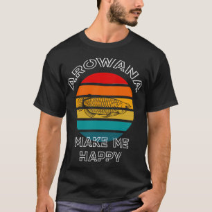 Arowana machen mich glücklich Retro-Sonnenuntergan T-Shirt