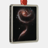 Arp 273 Galaxy Pair (Hubble Telescope) Silbernes Ornament (Rechts)