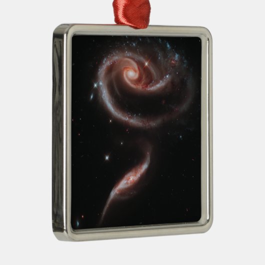 Arp 273 Galaxy Pair (Hubble Telescope) Silbernes Ornament (Rechts)