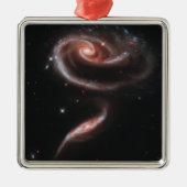 Arp 273 Galaxy Pair (Hubble Telescope) Silbernes Ornament (Vorne)