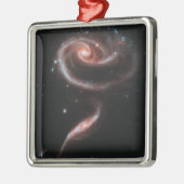 Arp 273 Galaxy Pair (Hubble Telescope) Silbernes Ornament (Links)