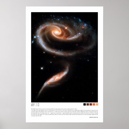 Arp 273 Interagierende Galaxien (Hubble Telescope) Poster (Vorne)