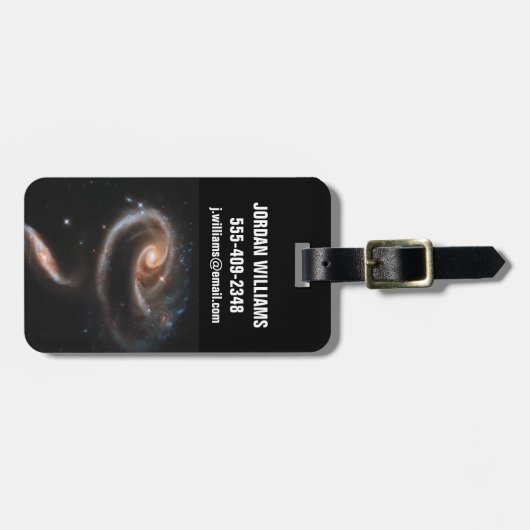 Arp 273 Interaktive Galaxien in Andromeda. Gepäckanhänger (Vorderseite horizontal)