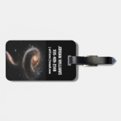 Arp 273 Interaktive Galaxien in Andromeda. Gepäckanhänger (Rückseite horizontal)