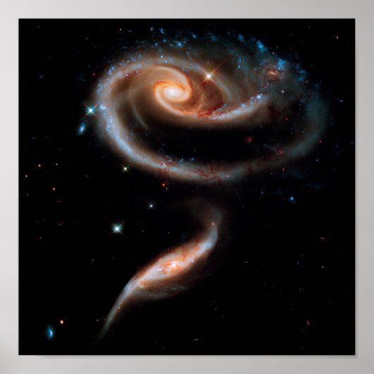 Arp 273 Rose Galaxies Hubble Weltraumteleskop Foto Poster (Vorne)