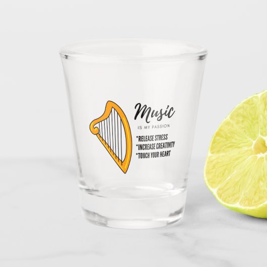 Arpa Music , Instrument , Liebhaber Schnapsglas (Vorderseite)