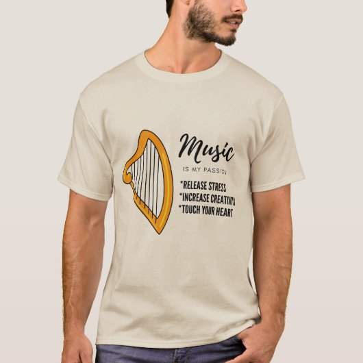 Arpa, Musik, Liebhaber T-Shirt (Vorderseite)