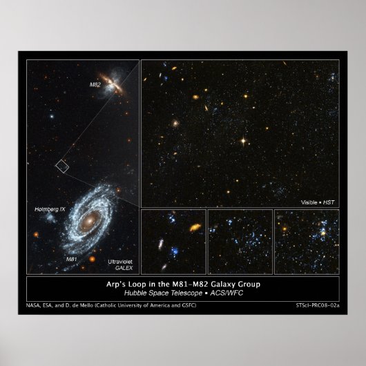 Arp's Loop in M81 - M82 Galaxy Group Poster (Vorne)