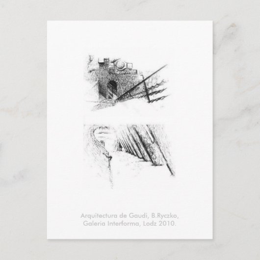 Arquitectura de Gaudi, B.Ryczko, G. I., Lodz 2010. Postkarte (Vorderseite)