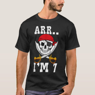 Arr.. ICH BIN 7 Piraten Thema 7. Geburtstagsfeier T-Shirt