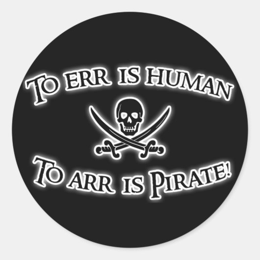 Arr ist Pirate! Runder Aufkleber (Vorderseite)