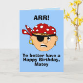 Arr Pirate Boy Funny Birthday Card Vorlage (Gelbe Blume)