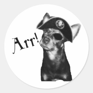 ARR Pooch Pirate Runder Aufkleber