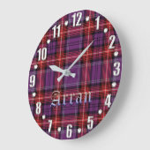 Arran BezirkTartan Große Wanduhr (Winkel)