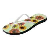 Array Farbige Sonnenblumen Blume FlipFlops Badesandalen (Schrägansicht)
