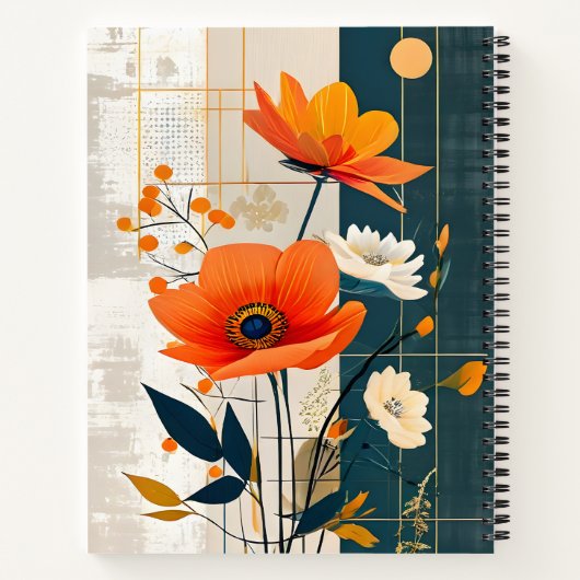 Array von Blume auf gemischten Medien Notizblock (Rückseite)