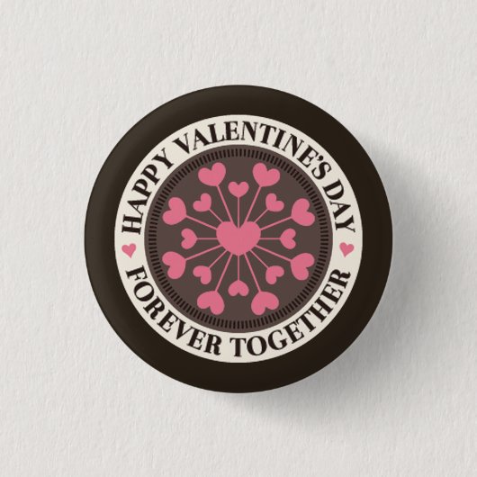 Array von Herzen für immer zusammen Valentine Button (Vorderseite)