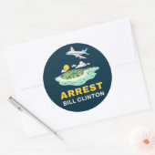 Arrest Bill Clinton Epstein Island Runder Aufkleber (Umschlag)