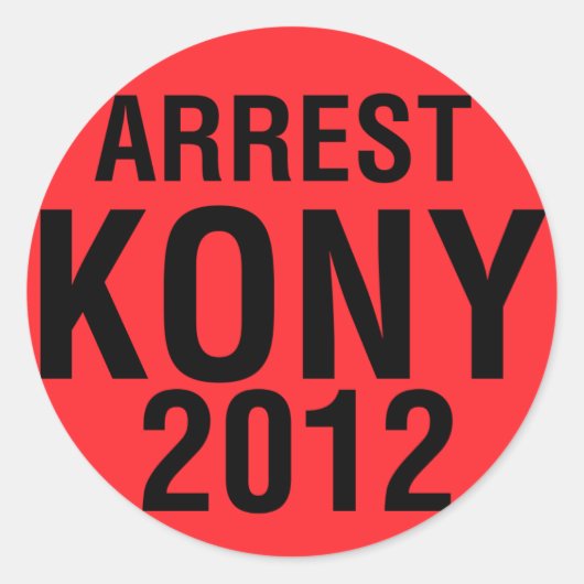Arrest KONY 2012 - Rundheber Runder Aufkleber (Vorderseite)