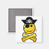 ARRGH - Lächelnder Emoticon Pirate Magnet (Vorderseite/Rückseite)