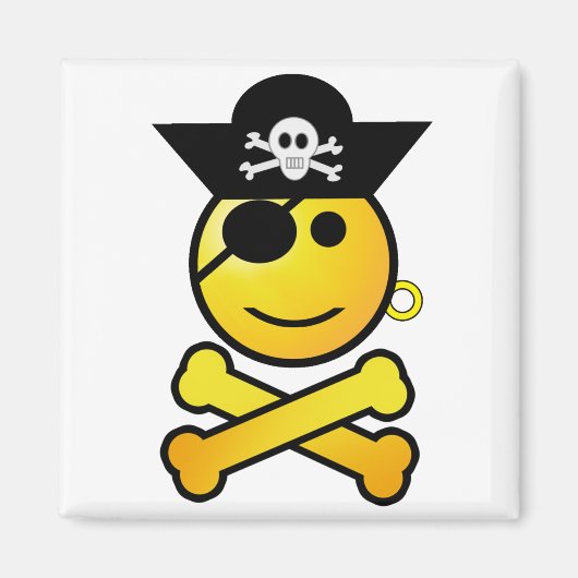 ARRGH - Lächelnder Emoticon Pirate Magnet (Vorne)