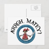 Arrgh Matey Pirate Boy Postcard Postkarte (Vorne/Hinten)