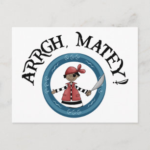 Arrgh Matey Pirate Boy Postcard Postkarte