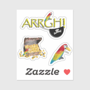 ARRGH! Papagei und Piratenpost Aufkleber