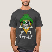 ARRish Funny Irish Pirate Clover Skull Cool T-Shirt (Vorderseite)