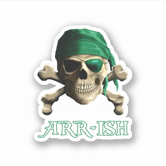 ARRish Funny Irish Pirate St. Patricks Day Aufkleber (Vorderseite)