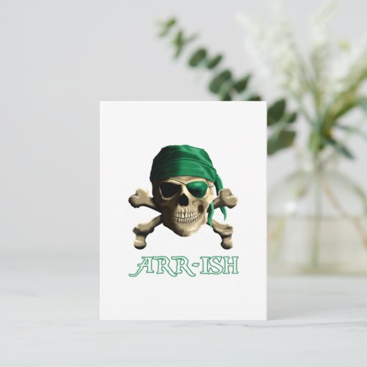 ARRish Funny Irish Pirate St. Patricks Day Postkarte (Stehend Vorderseite)