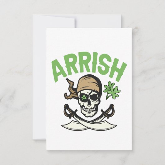 Arrish Irish Pirate Funny St Patrick's Day Geschen Dankeskarte (Vorderseite)