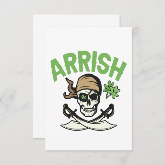 Arrish Irish Pirate Funny St Patrick's Day Geschen Dankeskarte (Vorne/Hinten)