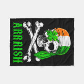 Arrish Irish Rate Skull St Patricks Day Clover Gif Fleecedecke (Vorderseite (Horizontal))
