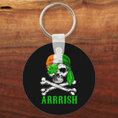 Arrish Irish Rate Skull St Patricks Day Clover Gif Schlüsselanhänger (Vorderseite)
